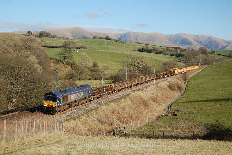 JL - 15.2.16 66304 6K05 Carlisle - Crewe, Beckhouses - West Coast Main Line (north to south)