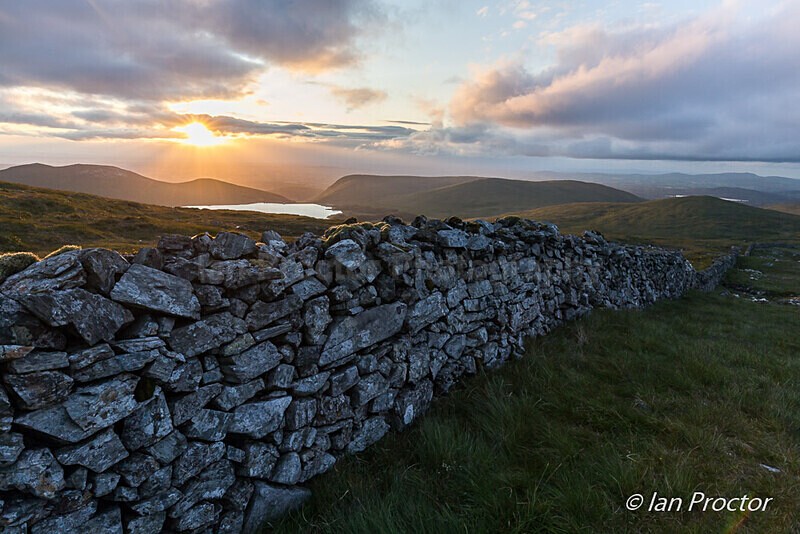 Sunset Over Spelga Dam - Mourne Mountains