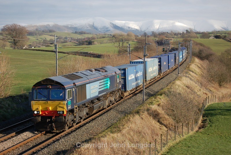 30.1.12 - 66425 4M44 Mossend - Daventry, Docker - West Coast Main Line (north to south)