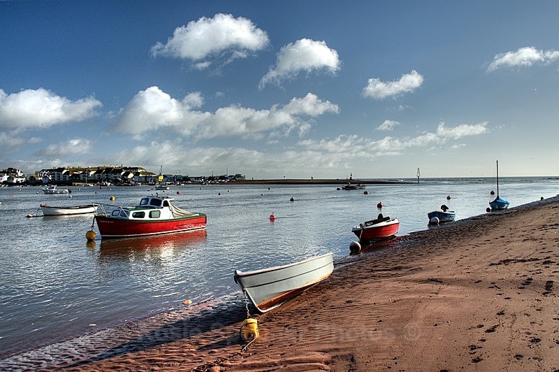 Red Boat on Shaldon Beach - Teignmouth and Shaldon