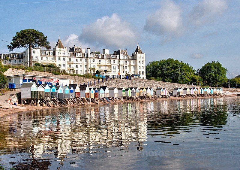 TQ198 - Corbyn Head Cafe and Beach Huts in Torquay - Greetings Cards Torquay (See also Cockington plus Meadfoot galleries)