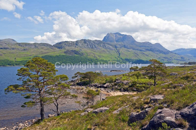 Slioch across Loch Maree, Highland - Landscape format