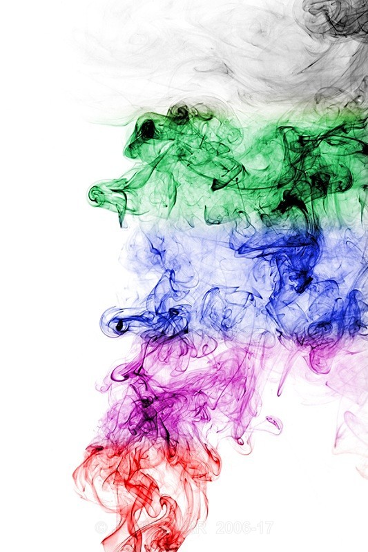 Multi coloured abstract smoke-vertical