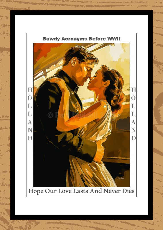 Bawdy Acronyms before WWII Watercolour Paintings by Artist Paul Duddell