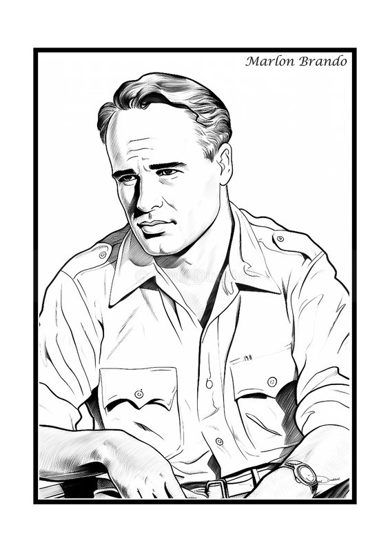 Marlon Brando Film Movie Poster Fine Art Print by Paul Duddell-Whispers & Strokes