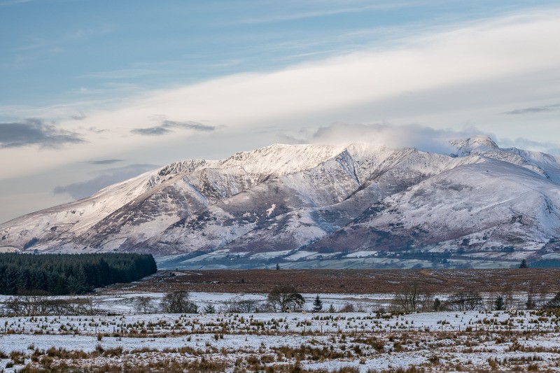 Late afternoon winter views of Blencathra - Cumbria