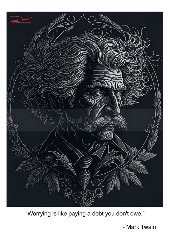 Mark Twain Inspirational Motivational Quotation Fine Art Print by Paul Duddell-Whispers & Strokes