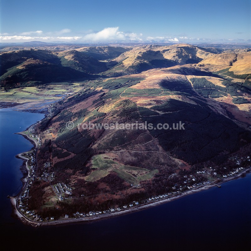 aerial pictures of Scotland west coast coastline by Loch Long