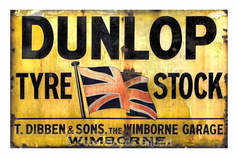 Vintage 'Dunlop' advertising sign from Wimborne, Dorset - Miscellaneous