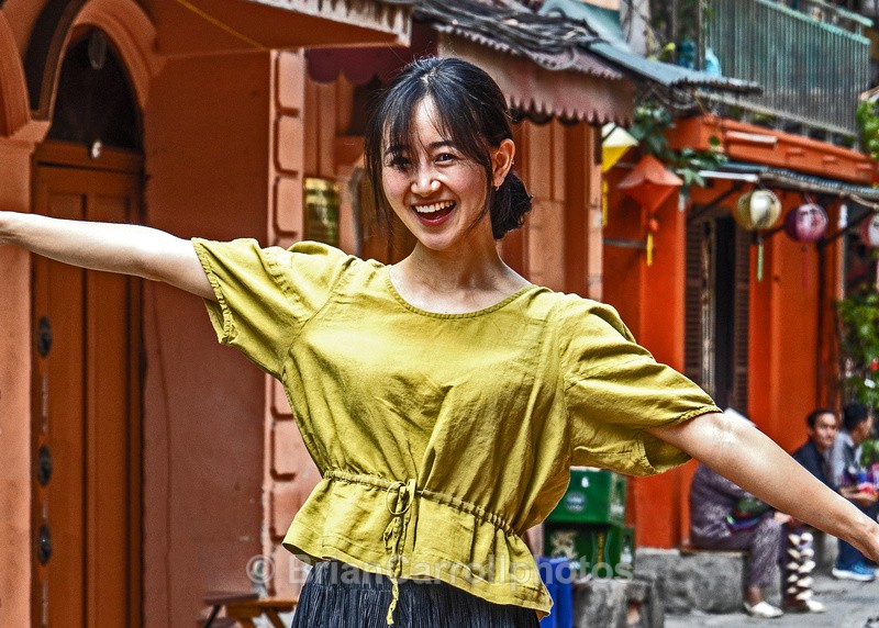 Enjoying the atmoshere of 'Train Street' Hanoi, Vietnam - Vietnam