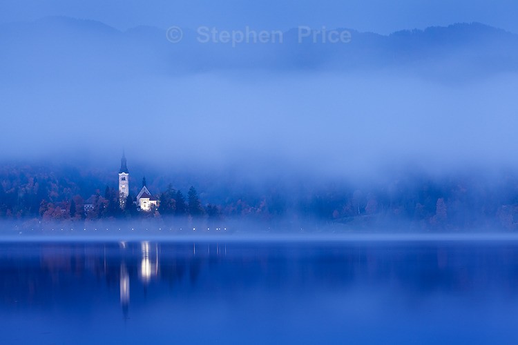 Lake Beld Church at Dawn | Slovenia Mist and Reflections