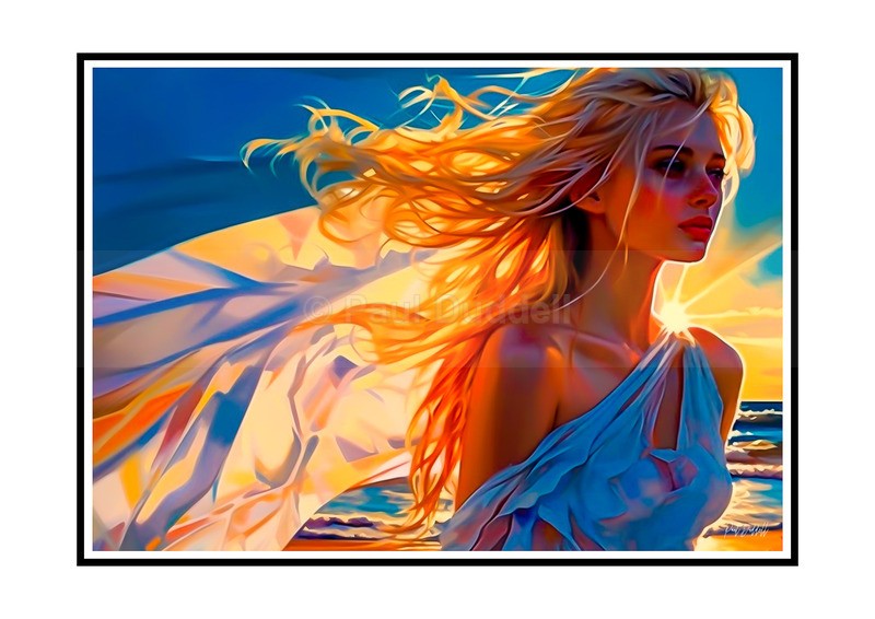 Love on Location, Bride on The Beach Paintings by Paul Duddell, Whispers & Strokes - Artist, Painter, and Photographer