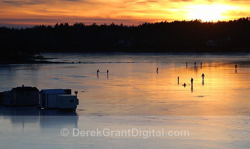 Ice Fishing Huts Renforth Rothesay New Brunswick Canada