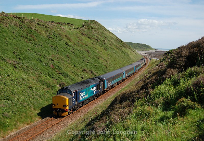 JL - 3.7.15 37218 & 37402 2C41 14.37 Barrow - Carlisle, St Bees - Cumbrian Coast (north to south)