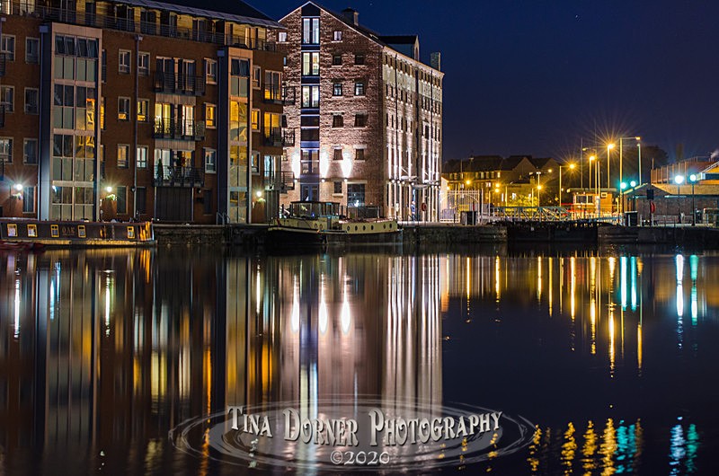 Gloucester Lock Night  at Gloucester Docks by Tina Dorner Photography