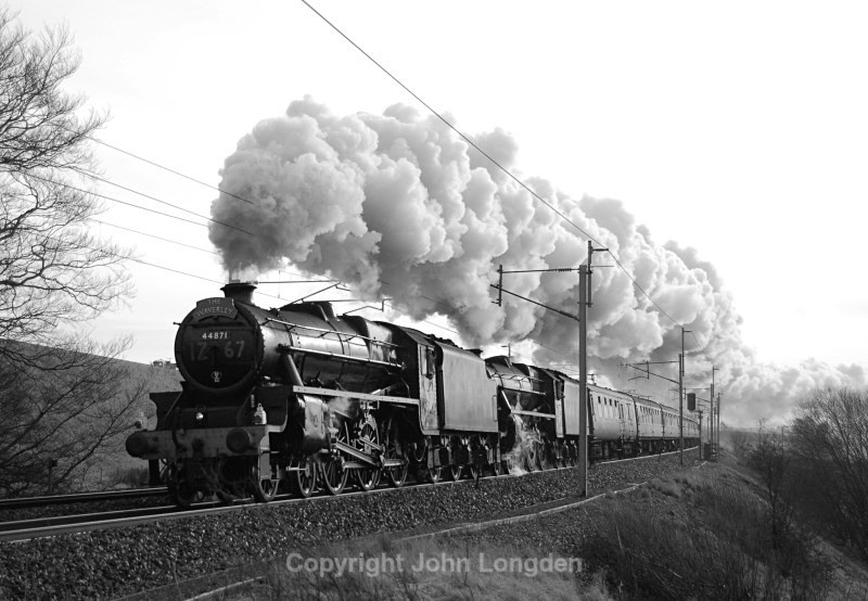 28.1.12 - LMS Black 5s 44871 & 45407 Man Vic - Carlisle, Scout Green - West Coast Main Line (north to south)