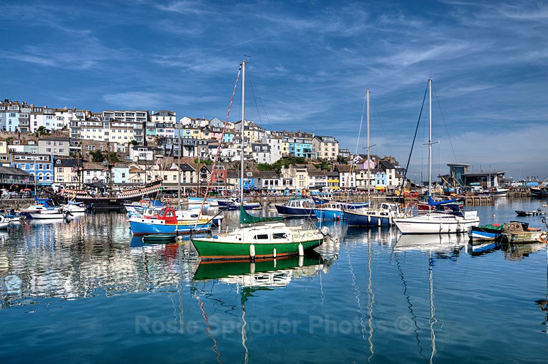 BX29 Sleepy morning at Brixham harbour - Greetings Cards Brixham Broadsands and Kingswear