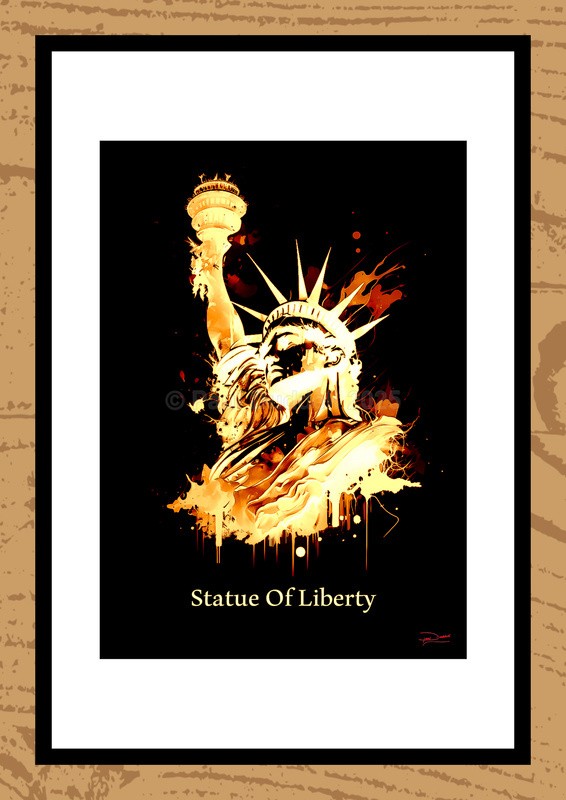 Statue of Liberty Ink Paintings by Artist Paul Duddell