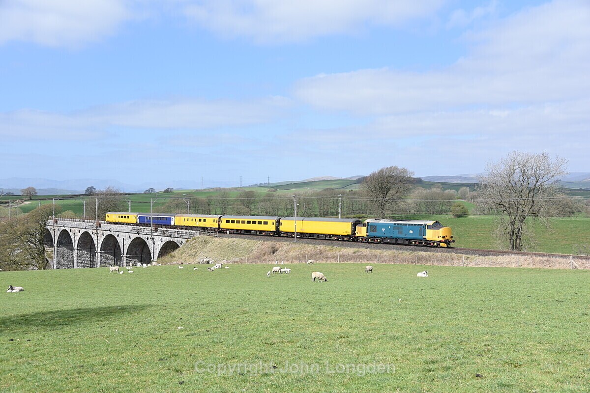 JL - 13.4.20 37610 Carlisle - Derby RTC, Docker Viaduct - West Coast Main Line (north to south)