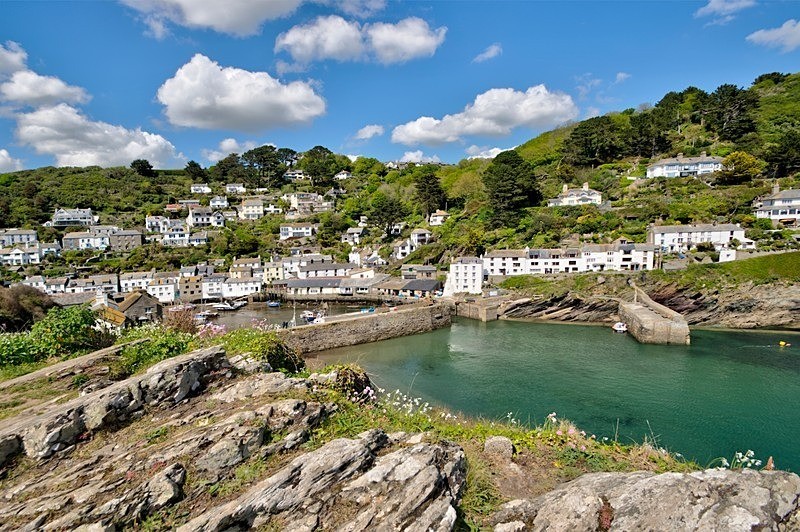 Looking down from The coast path - Polperro
