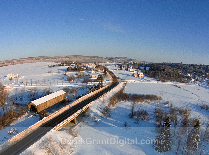 Kennebecasis River #7.5 Covered Bridge Aerial View - Covered Bridges of New Brunswick