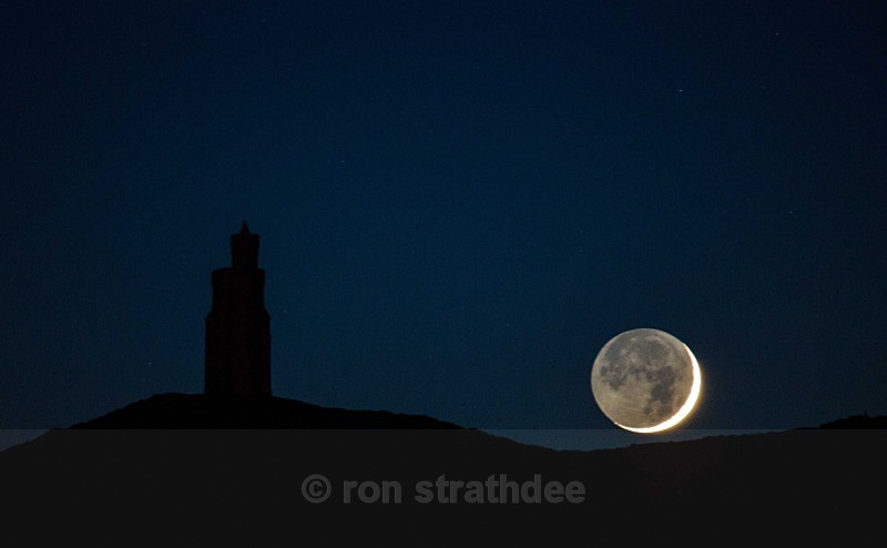 Moon and Bradda Head - Skies of Man