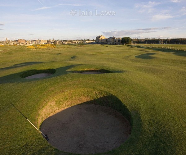 Old Course Principal's Nose bunkers on the 16th fairway - St Andrews Old Course