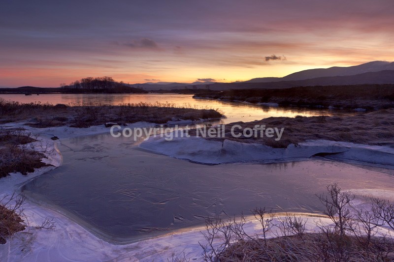 Loch Ba sunrise, Rannoch Moor, Highland - Landscape format