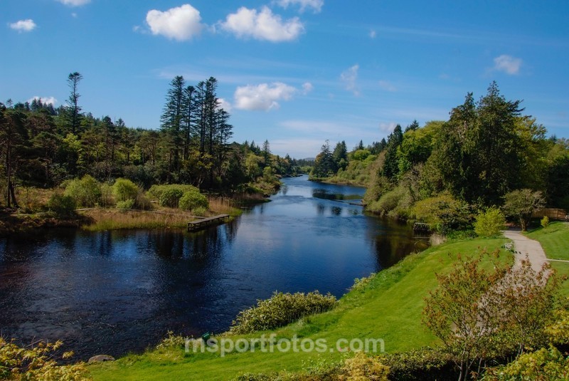 The river view from Ballynahinch Castle Hotel terrace - Irelands landscapes