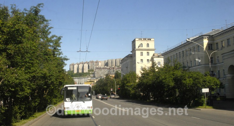 Murmansk street and trolley bus - Murmansk, Russia
