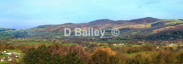 Panoramic landscape photo of the Vale of Clwyd