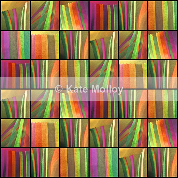 Collage - yellow, orange & purple - Whitchurch Silk Mill