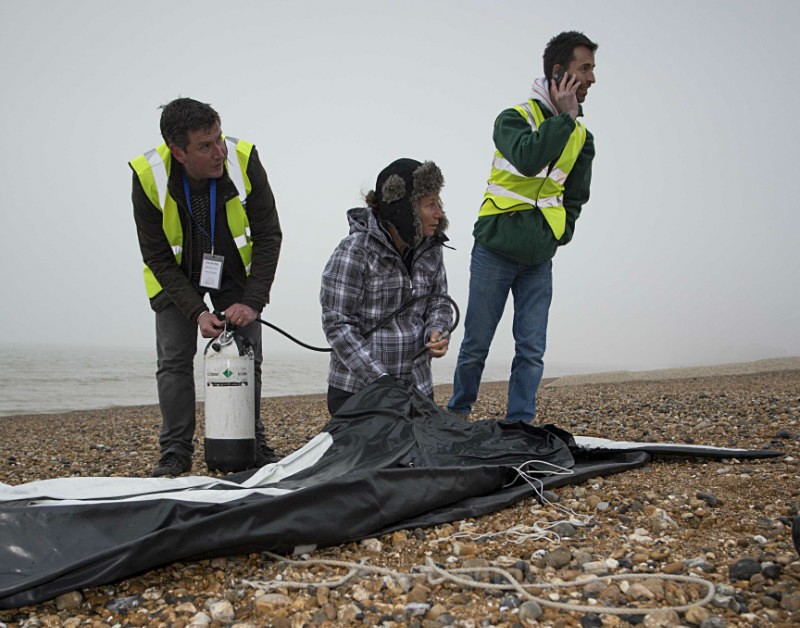 Trevor Codlin, Dr Ingrid Visser, Dylan Walker REF IVBEACH2 - INGRID VISSER Images from Whalefest 2014 in Brighton ' FREE MORGAN '