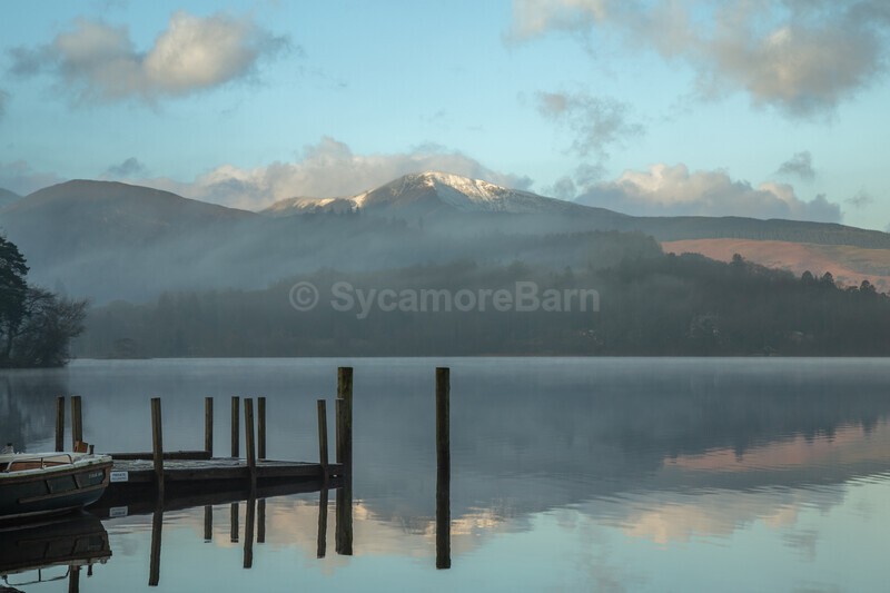 Lifting winter mists at Derwentwater, Lake District - Dawn to Dusk