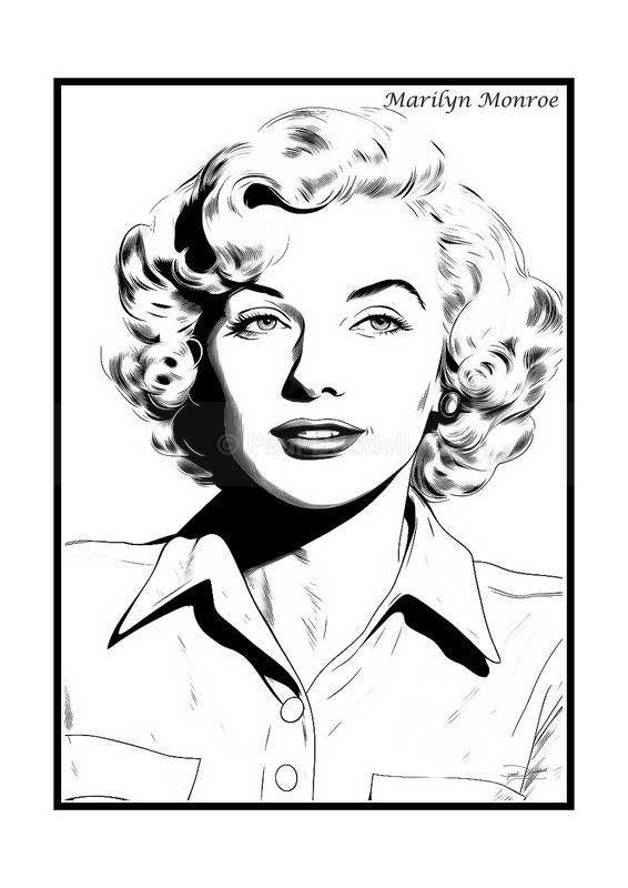 Marilyn Monroe Film Movie Poster Fine Art Print by Paul Duddell-Whispers & Strokes
