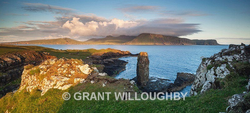 Isle of Sanday looking towards Isle of Rum - Panorama