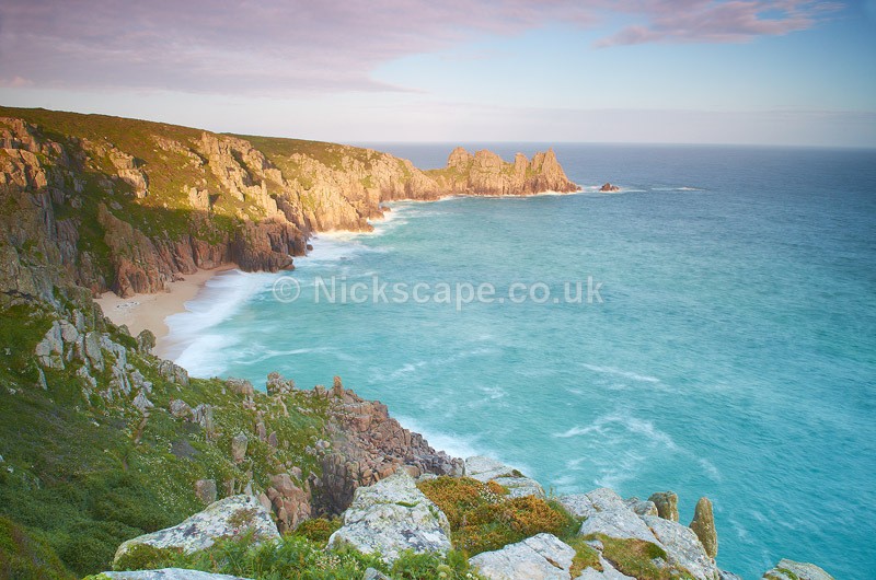 The Logan Rock from Treen Cliff Pednvounder Beach | Porthcurno | Cornwall Photography Gallery