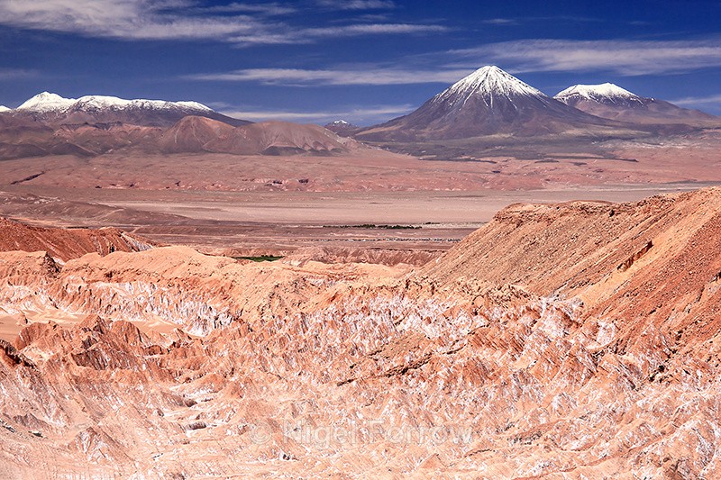 Licancabur and Juriques Volcanoes, from Moon Valley, Chile - Chile