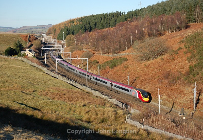 19.11.13 - 390031 1M11 10.40 Glasgow - Euston, Shap summit - West Coast Main Line (north to south)