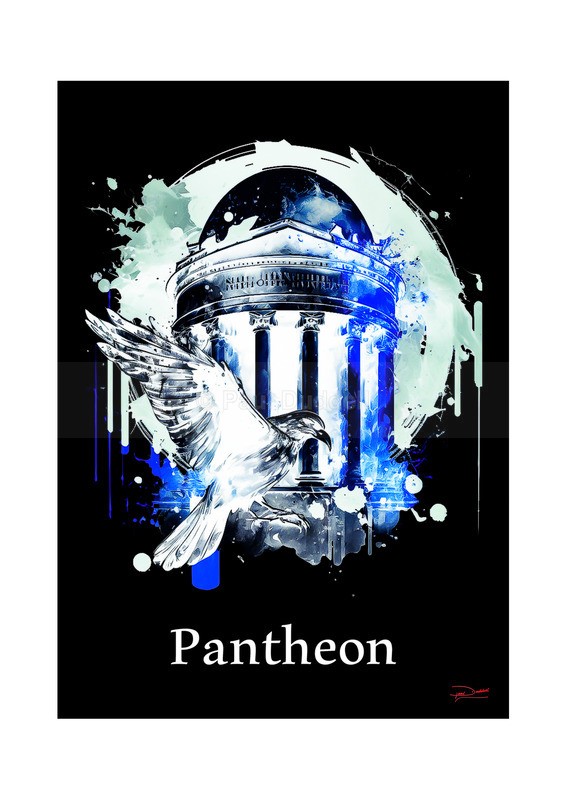 Pantheon Historical Structures Ink Paintings by Paul Duddell, Whispers & Strokes - Artist, Painter, and Photographer