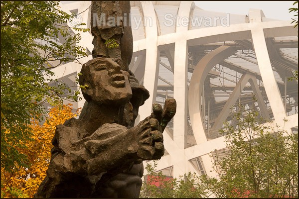 Beijing Olympic Park statue - China
