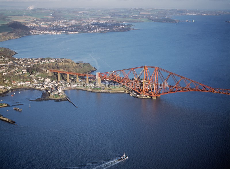aerial pictures of Scottish east coast coastal villages tourist attractions of Scotland railway bridge