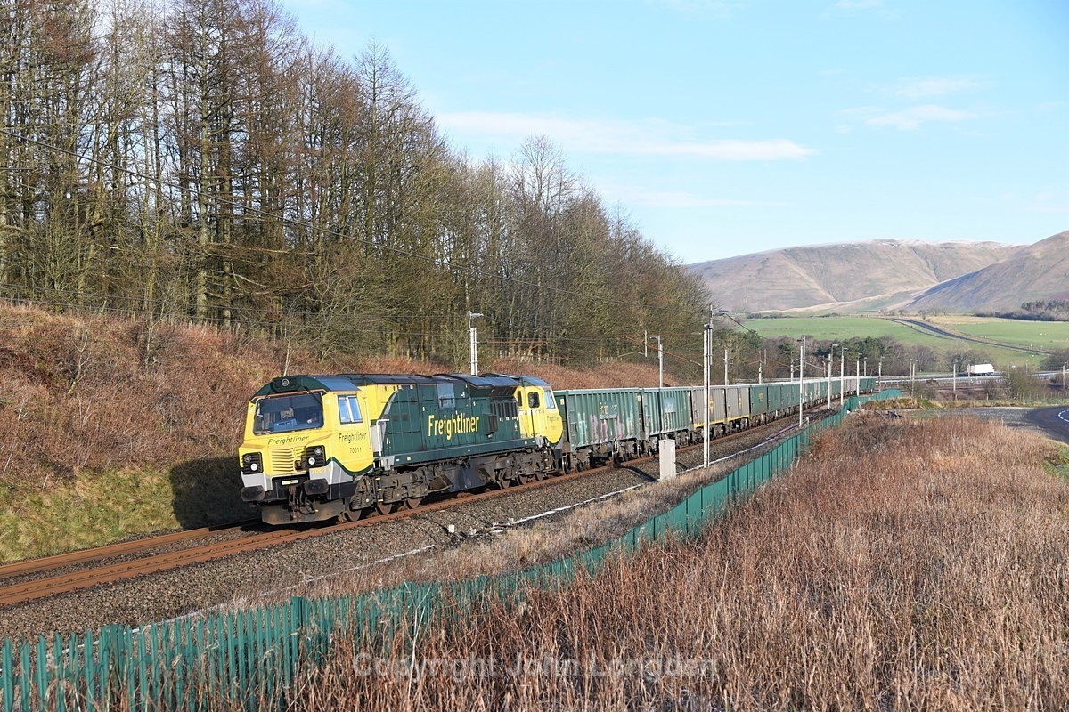 JL - 30.12.20 70011 6H51 Hardendale - Tunstead, Beckfoot - West Coast Main Line (north to south)