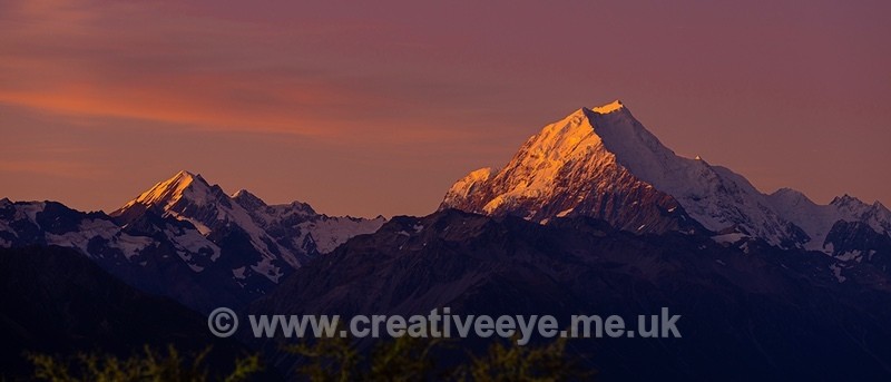 No.0059. Evening light falls on Mt. Cook - Landscape