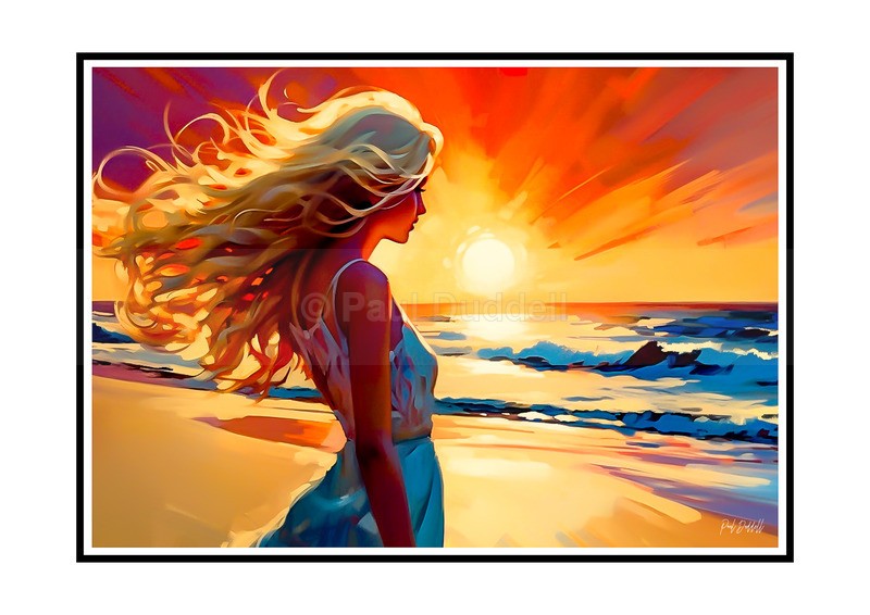 Love on Location, Bride on The Beach Paintings by Paul Duddell, Whispers & Strokes - Artist, Painter, and Photographer