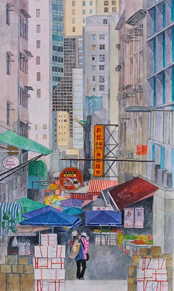 Street in Central, Hong Kong. - HONG KONG, SEOUL, TOKYO, SINGAPORE.