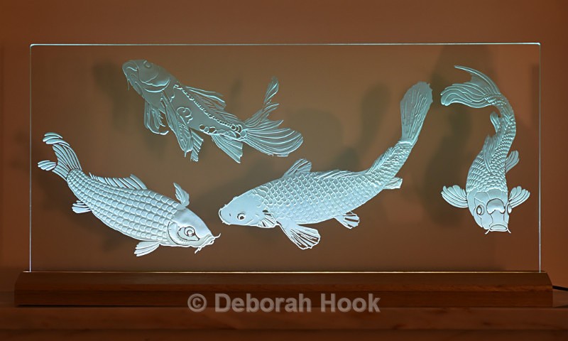 Stylised Koi - Glass