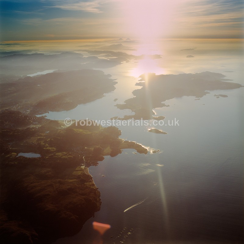 aerial pictures of Scotland west coast coastline at Kerrera