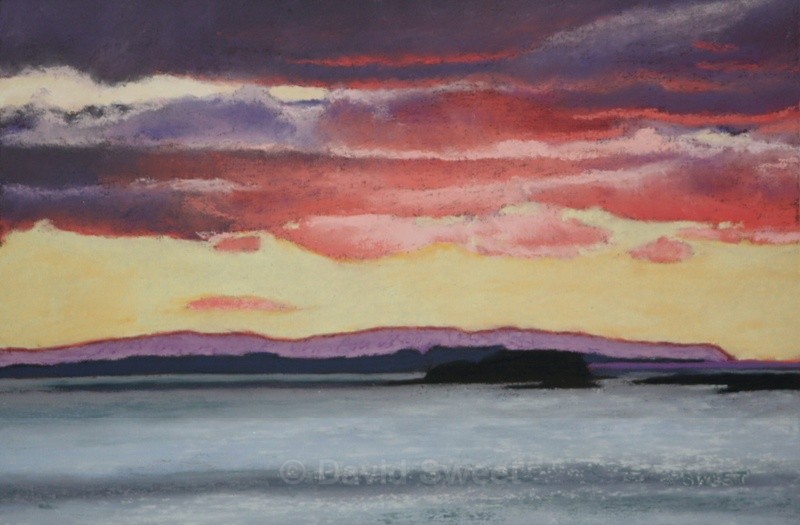 Sunrise over Rathlin - Paintings
