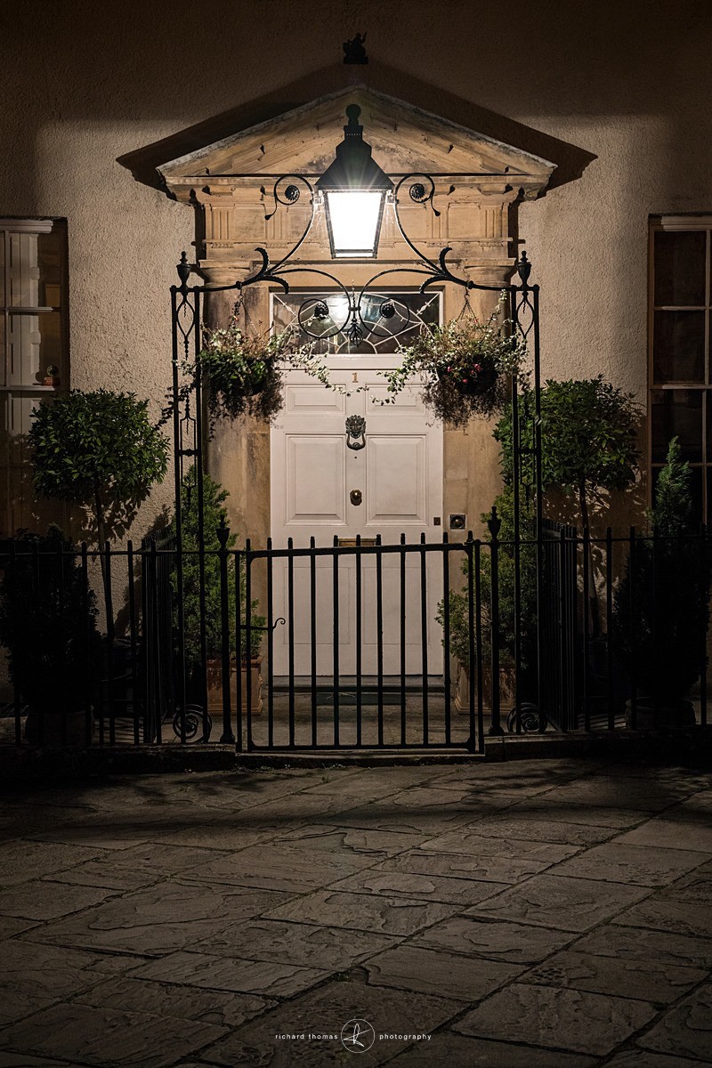 No 1 Wells Somerset at night opposite the cathedral